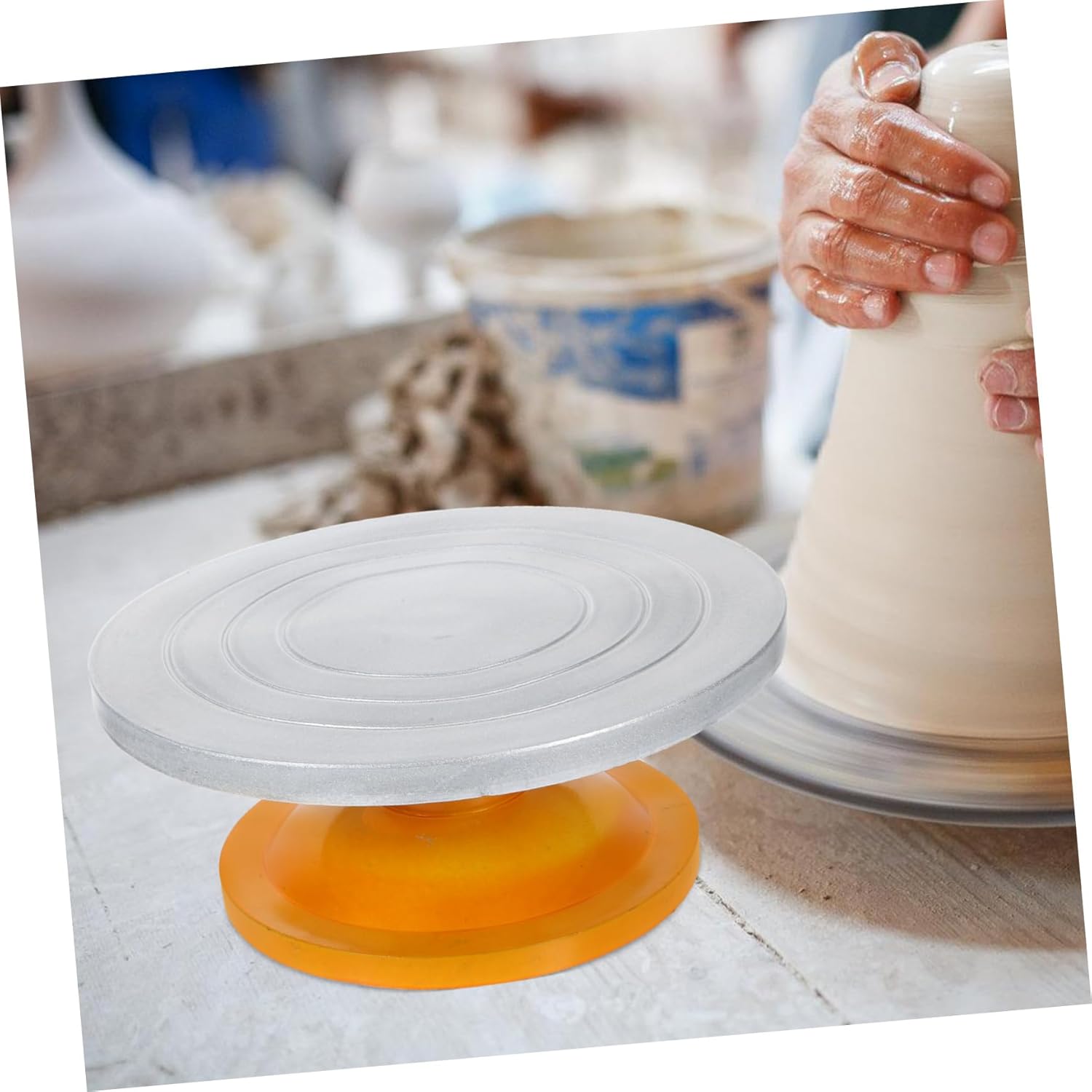 ターンテーブル 30cm 陶器 彫刻 クラフト作業用 、多目的使用 対応 粘土加工 ケーキ装飾 手作業支援 安定設計