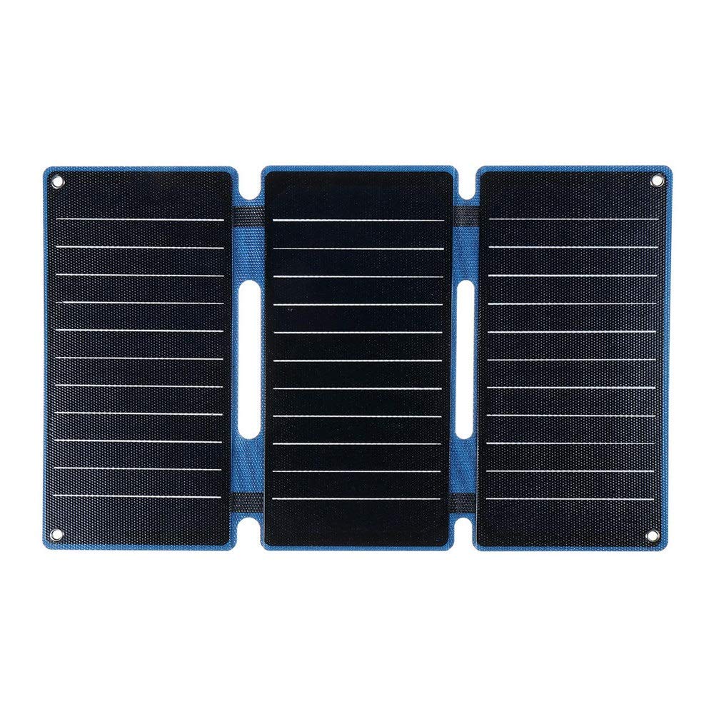 AiKuJia Solar Panel 25W ETFE IP68 Camping Hiking Climbing Foldable Solar Panel Dual USB Portable Power Bank (Color : Black, Size : 5V)