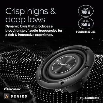 Pioneer ブラック スピーカー・ウーファー Amazon.co.jp: PIONEER 8インチ スリム 700W 2オーム サブ