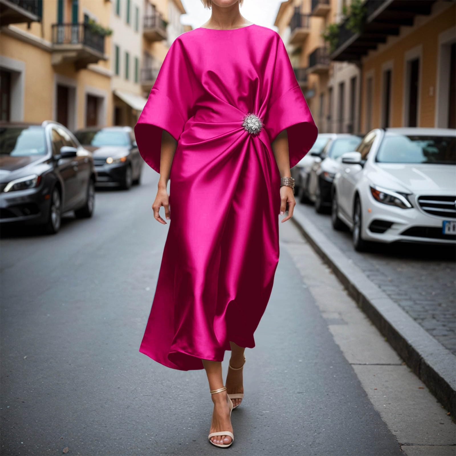 Jupe Plissée Femme Robe Élégante Libre Atelier Finition Lisse Style Crayon Polyester Souple Imprimé Discret Doux Parisien Longueur Polyvalente Coupe Ample Sortie Couleur Variante Taille STANDARD