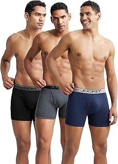 8009 Men's Super Combed Cotton Rib Solid Boxer Brief with Ultrasoft Waistband (Pack of 3)