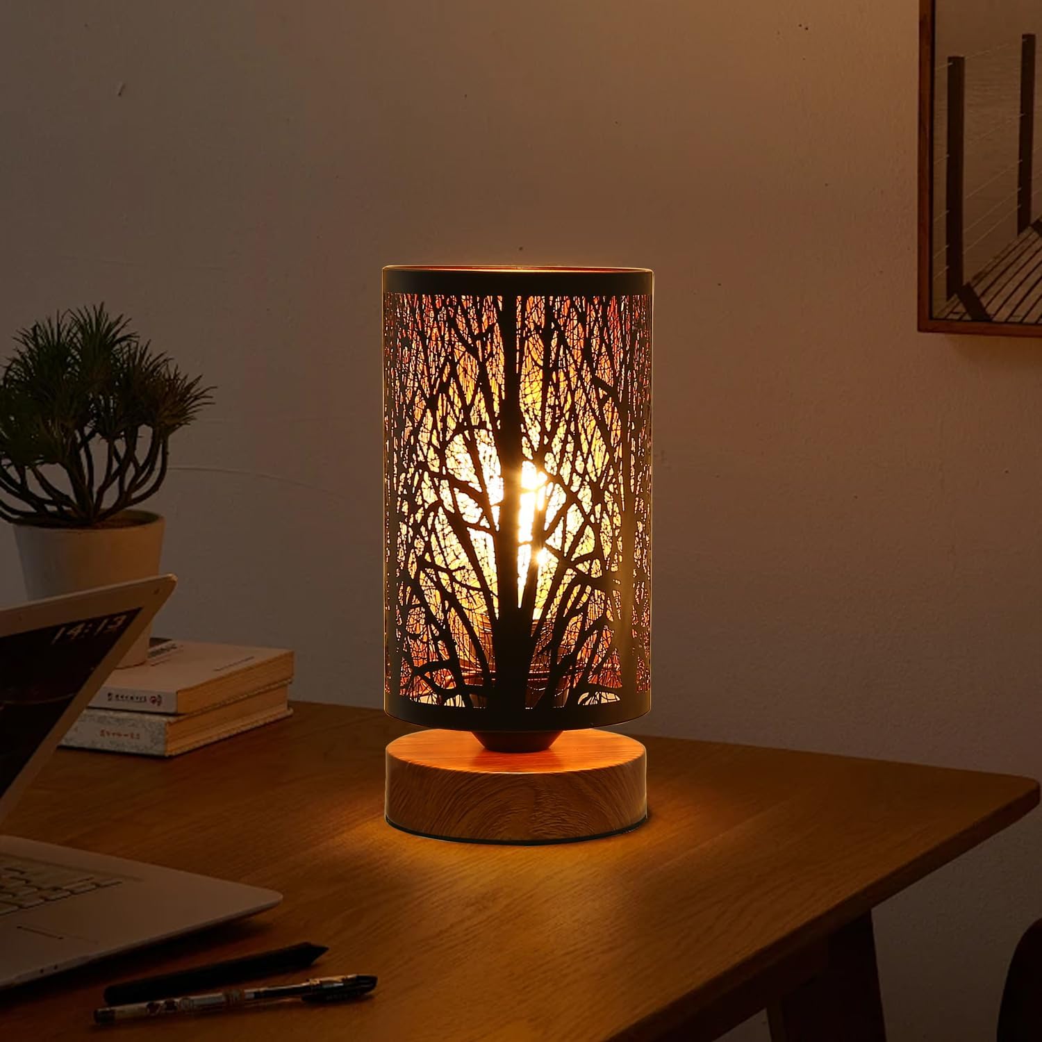 Black Rustic Table Lamp for Bedroom Small space Farmhouse Dimmable Bedside Lamps for Night stand Desk , Industrial Nightstand lamp with Metal Lampshade for Living Room Decoration bulb included