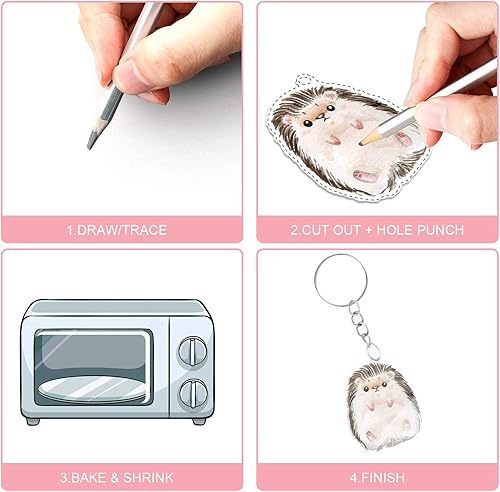 Miniatura 3 de Warckon El kit de hojas de plástico retráctil de 149 piezas incluye 24 piezas de papel de arte retráctil con 125 llaveros accesorios para niños,