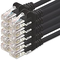1aTTack.de 5m Cavo di Rete nero - 10x - Cat.6 Ethernet Gigabit Lan RJ45 10 100 1000 Mbit s