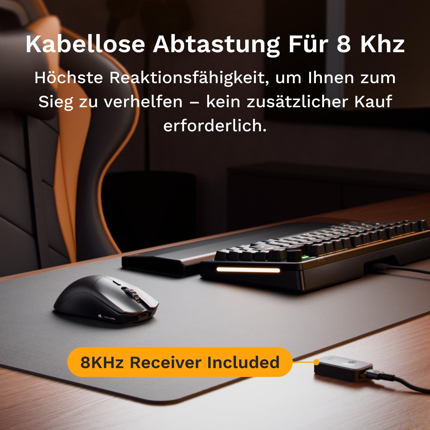 GLORIOUS Series 2 PRO Kabellose Gaming-Maus, 55g, 8K-Abrufrate, in Weiß | Kompakte symmetrische Form, Optische Schalter für 100 Mio Klicks, BAMF 2.0 26K Sensor für perfektes Zielen bei PC-Gamer