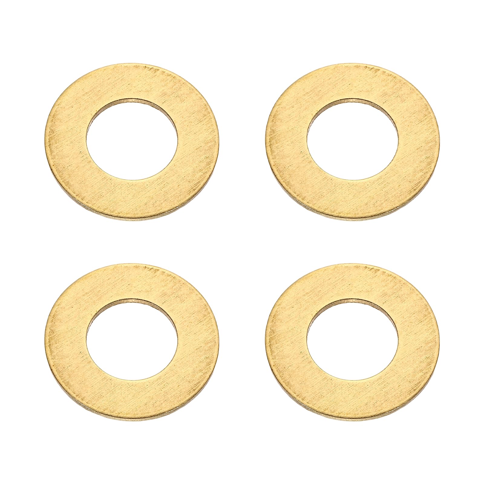 PATIKIL M14 Flat Washers, 4PCS 28mm OD 2.5mm Thick Brass Ring Thin Flat Spacers Metal Sealing Gasket Ring for Screw Bolt Faucets Hose