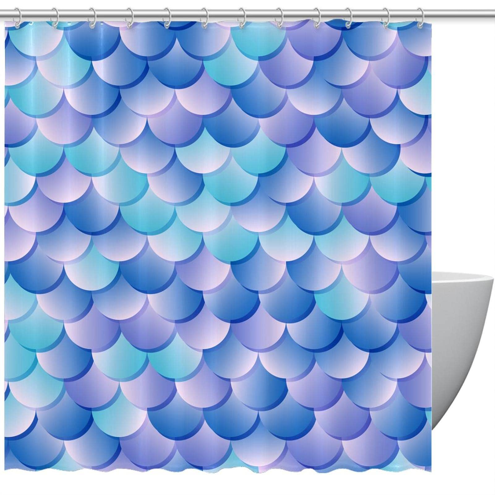 Rideaux de douche motif écailles de sirène pour une salle de bain féerique