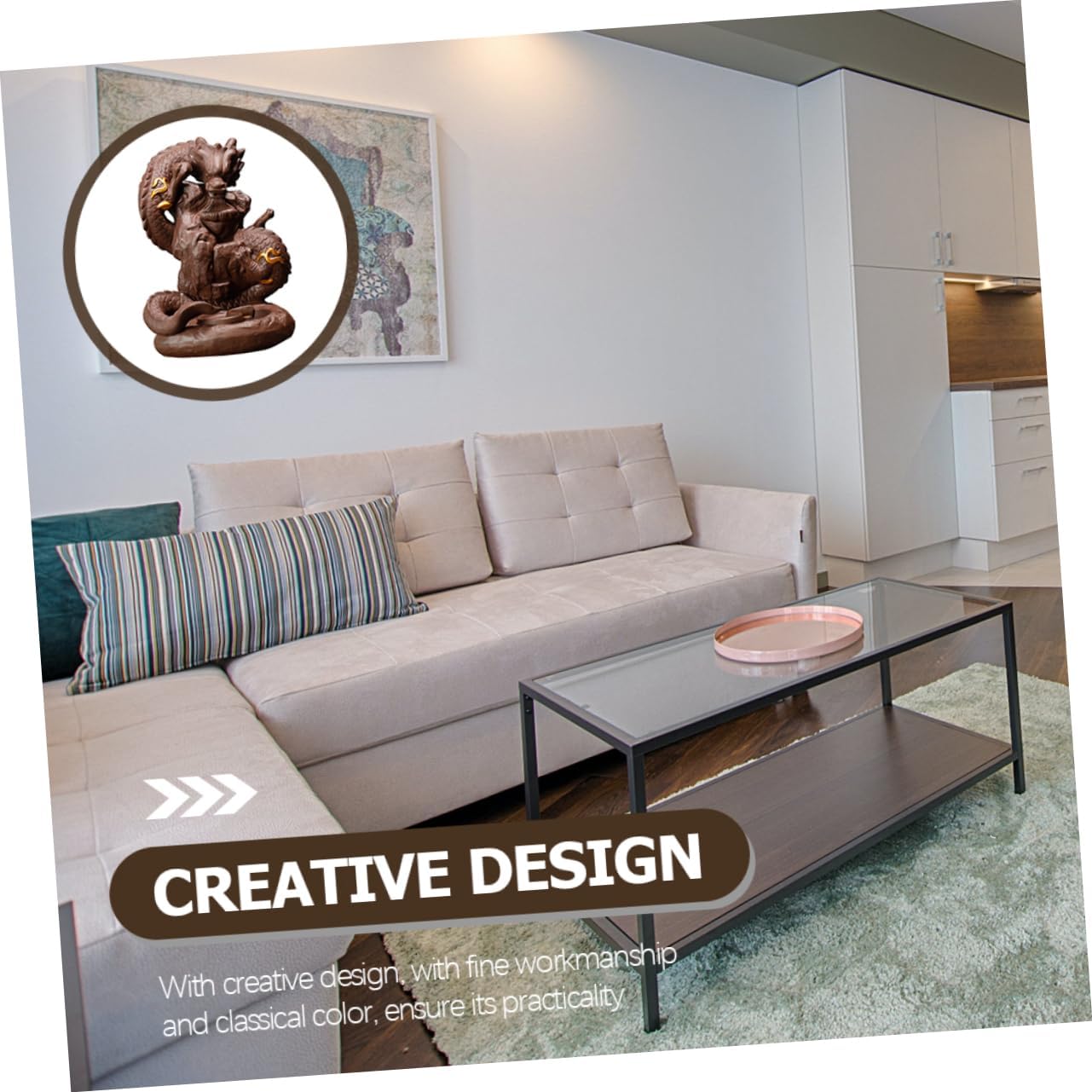 Dragon Backflow Incense Burner Backflow Cones Handmade Purple Clay Censer for Home Decor Aromatherapy Office Accessory Unique Decorative Incense Holder