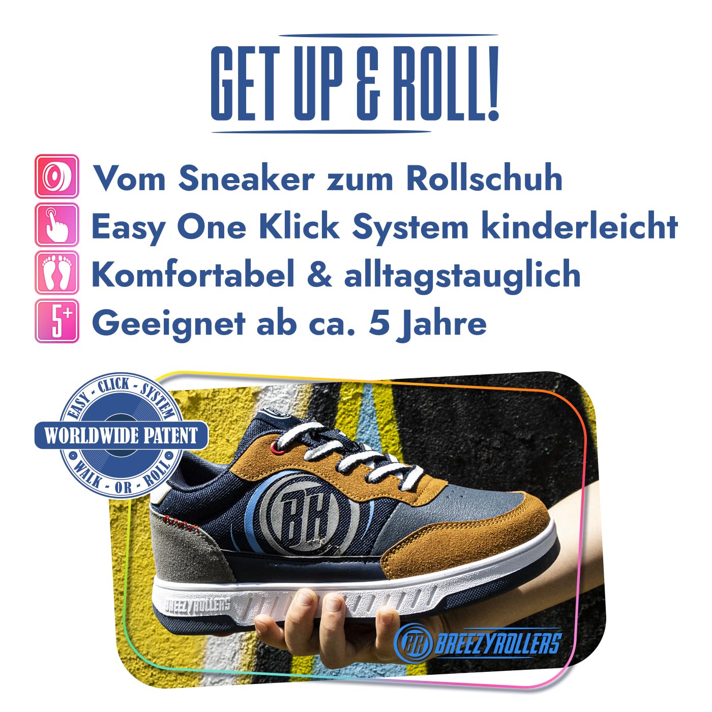 Breezy Rollers 2212310 Schuh mit Rollen Navy/Camel