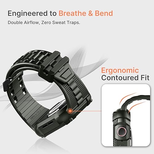 Miniatura 4 de Fullmosa - Correas compatibles con Apple Watch de 45 mm y 44 mm Series 987654SE3SE2SE, correa de TPU resistente para iWatch de grado militar con