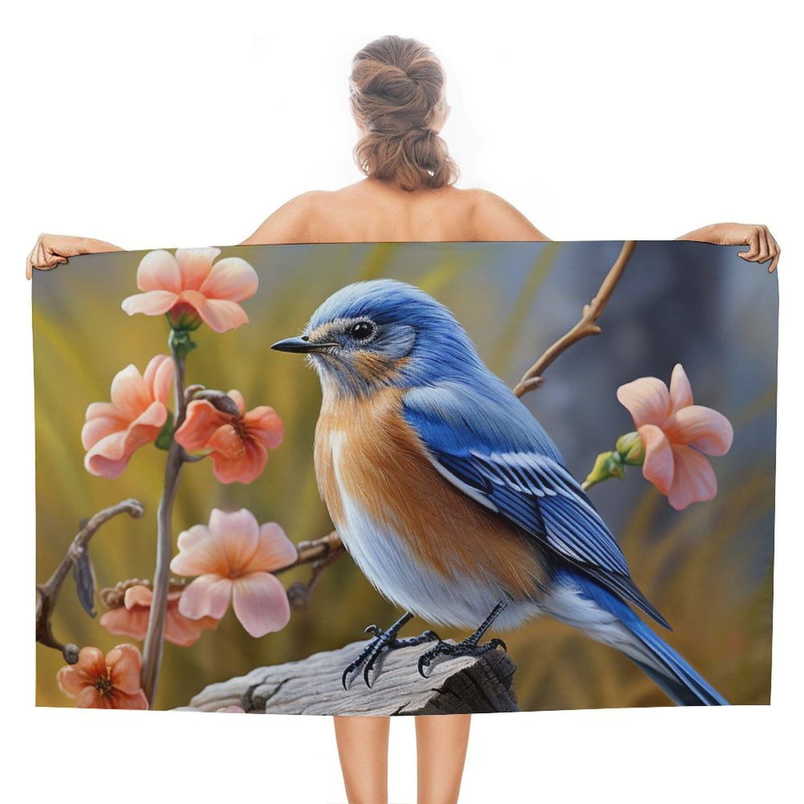 LSRCPD Beach Towels Eastern Bluebird Gym Bath Pool Camping For Adults Women 80X130Cm