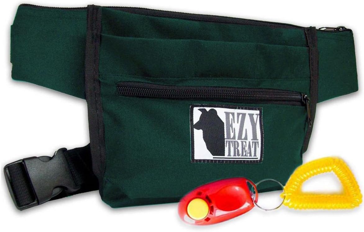 EZY TREAT6 - Magnetic Closure Treat Pouch - Quick Access to Dog Treats – Positive Reward Dog Training - Doggie Training Treats Pouch - Dog Treat Bags for Dog Trainers and Dog Walkers - Free Clicker