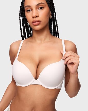 INLYRIC Women's Push Up Bra Tshirt Demi Supportive Bras Underwire Plunge Padded Comfortable Inbarely Plus Collection
