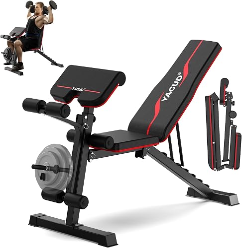 25% off deal for Weight Bench Set, 880LBS Adjustable Bench Press Set with Leg Extension and Barbell Rack, Safety Bar Catches, Fasting Foldable Workout on Amazon