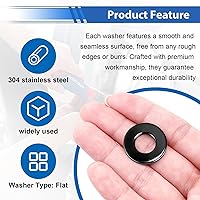 Vista 3 de 400 piezas de arandelas de remache pop de 1/8 pulg. negras para remaches pop de diámetro 1/8" de acero inoxidable 304, arandelas de remache pop