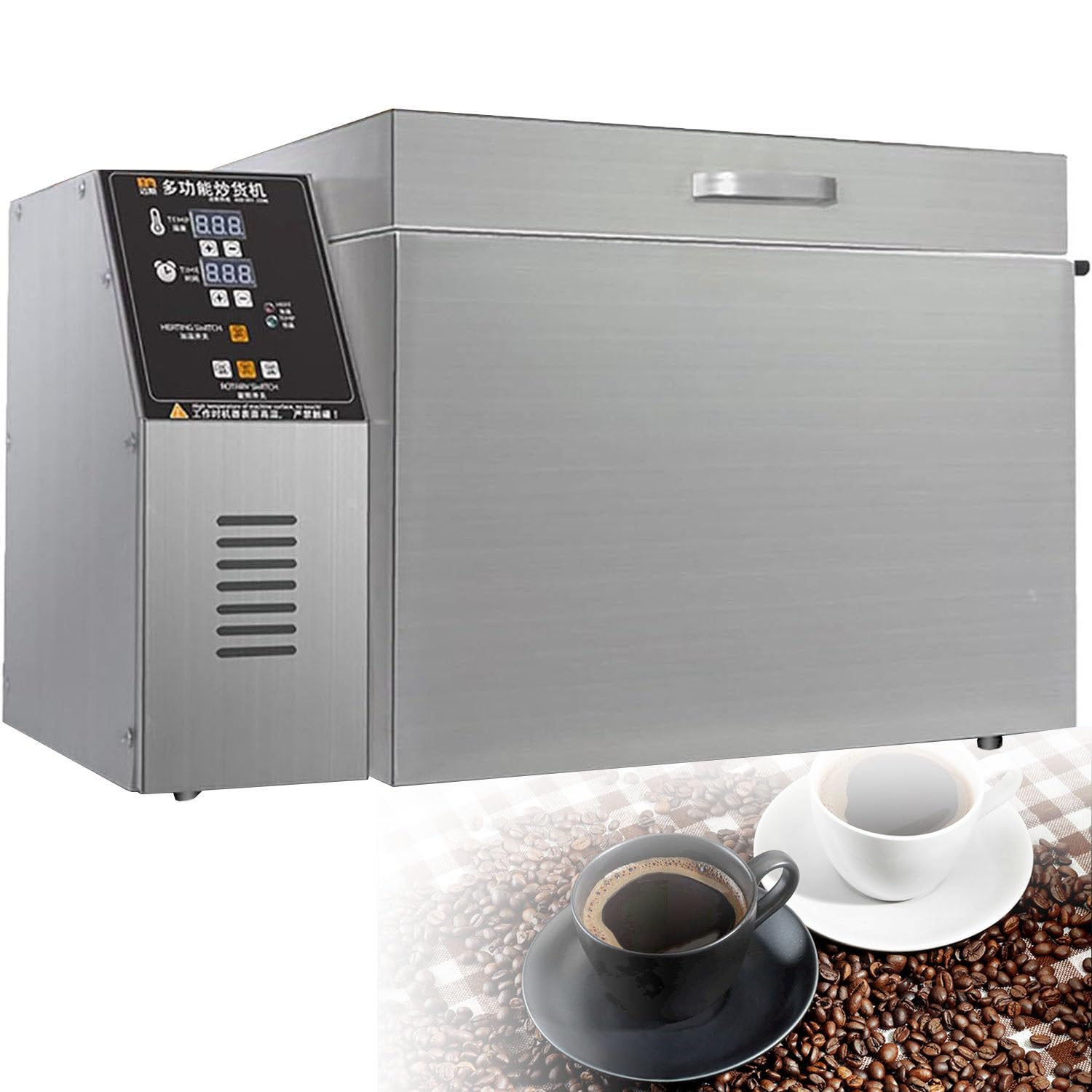 MLYYYDSS Commercial Coffee Bean and Nut Roaster Machine - Digital Roaster with Adjustable Timing & Temperature Control for Peanuts, Sesame, Cashews, and Chestnuts 10Type