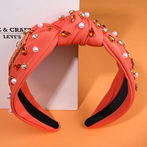 Miniatura 10 de Diadema de fútbol para mujer, accesorios de fútbol, diadema anudada con diamantes de imitación, adornos de fútbol adornados con nudo superior ancho,