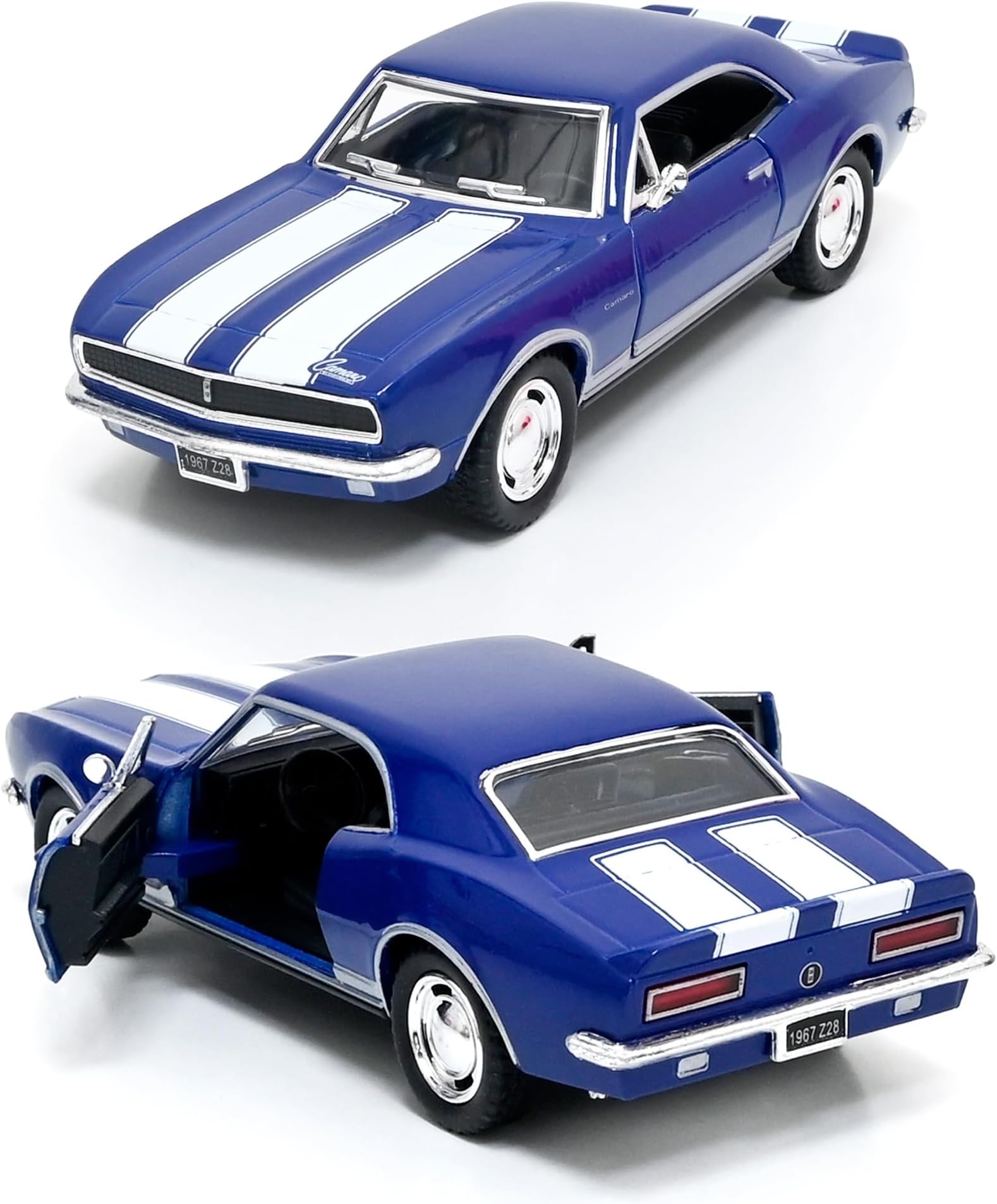1:37 Scale 5'' Die Cast Metal, Doors Openable, Pull Back Action Classic Vintage Model Collectible Toy Car (Blue)