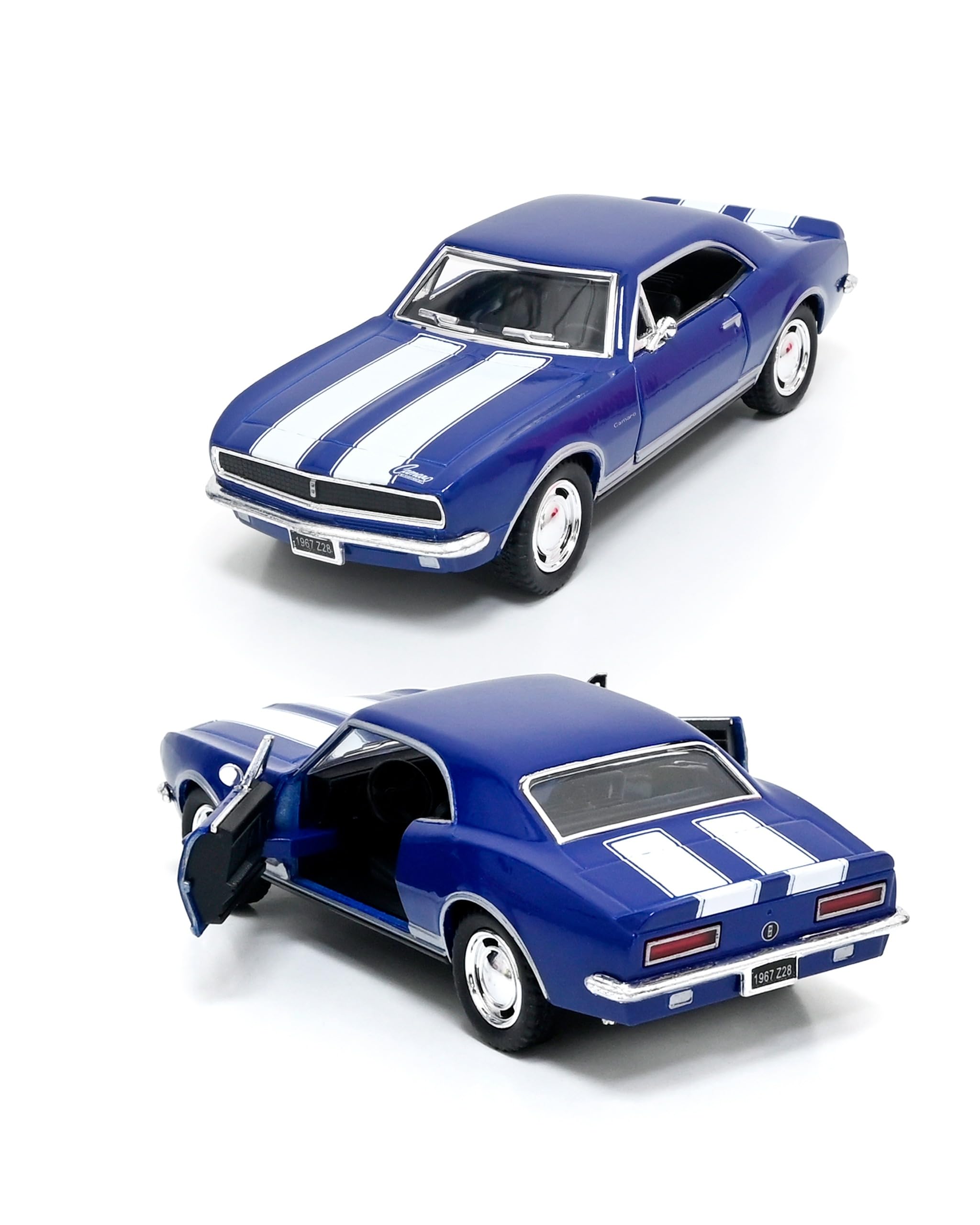 1:37 Scale 5'' Die Cast Metal, Doors Openable, Pull Back Action Classic Vintage Model Collectible Toy Car (Blue)