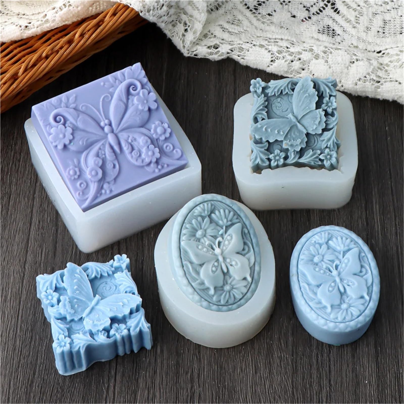 Stampo per Sapone 3 Pezzi Stampi in Silicone a Forma di Fiore for Sapone Stampi for Sapone Fai da Te creativi Strumenti for la Fabbricazione di Sapone Fatto a Mano per Sapone