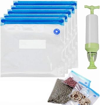 Vilihkc 10pcs Handy Portable Sealing Food Vacuum Sealer Bags Machine Kitchen Always fresh seal vac Heat Sealing MachineWith a Hand Pump
