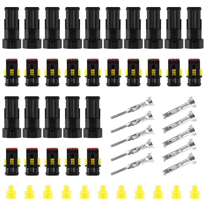 Buy 15Pcs 2 Pin Way Waterproof Electrical Connector Waterproof Car