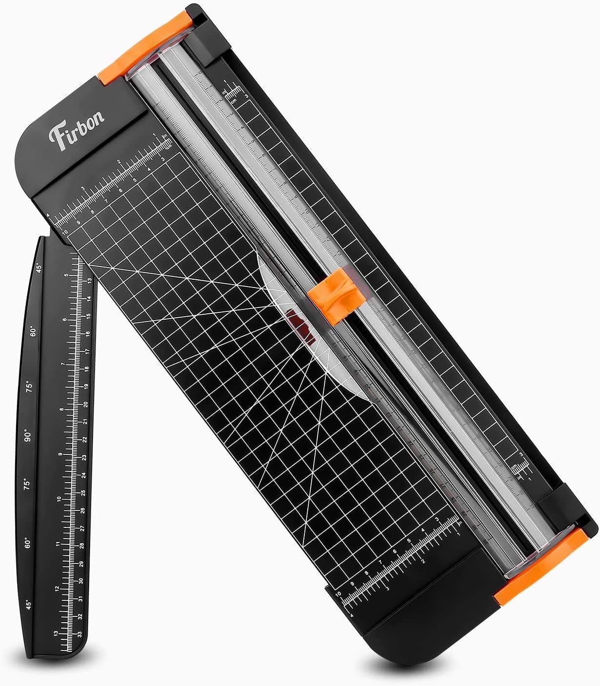 Firbon A4 Paper Cutter Bundle with 5Pcs Replacement Blades, 12 Inch Titanium Paper Trimmer Scrapbooking Tool with Side Ruler for Craft, Coupon, Label, Cardstock