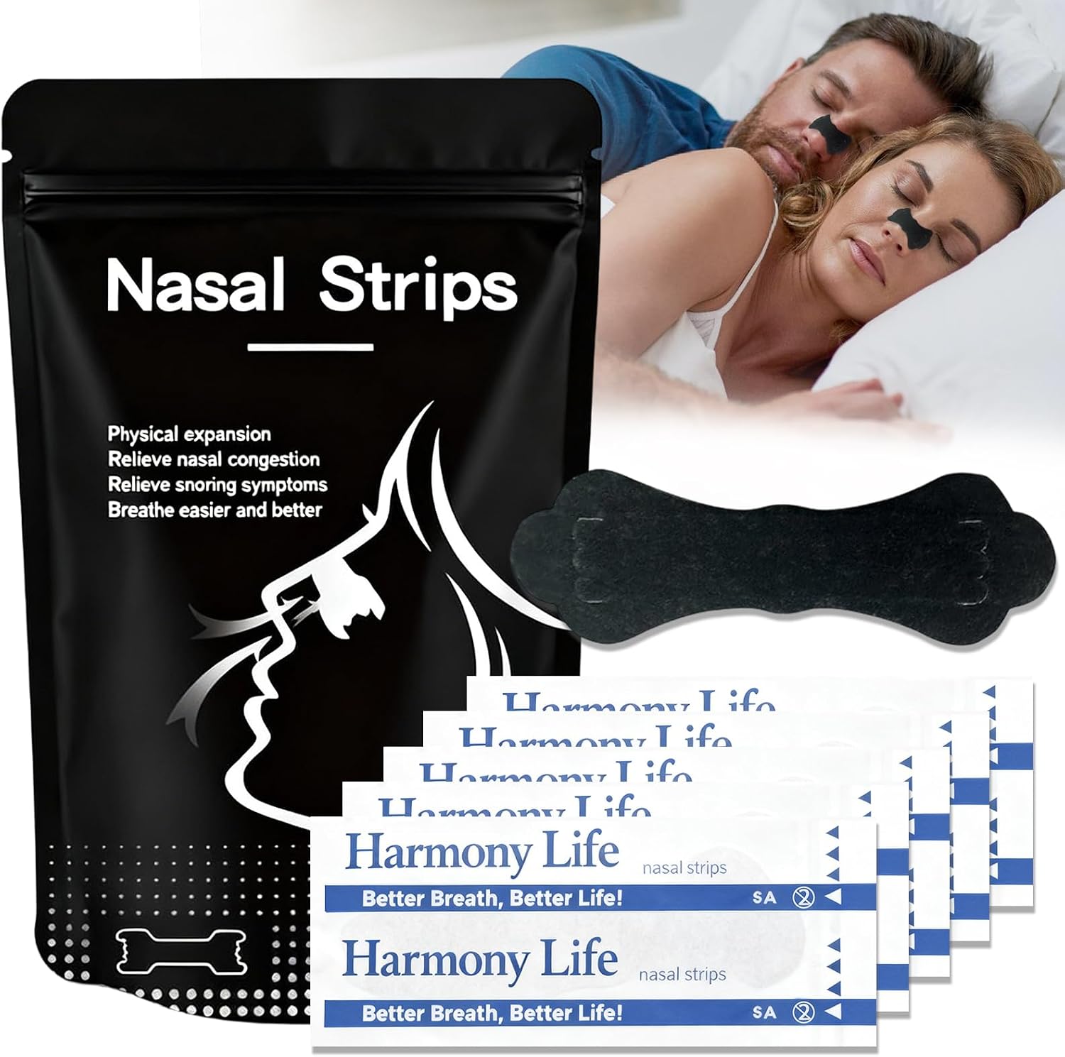 Pack of 30 Nose Plasters Black Nasal Strips Nose Strips for Breathing Nose Plasters Snoring Stoppers Better Breathing for Nasal Congestion Snoring Plasters Improve Breathing