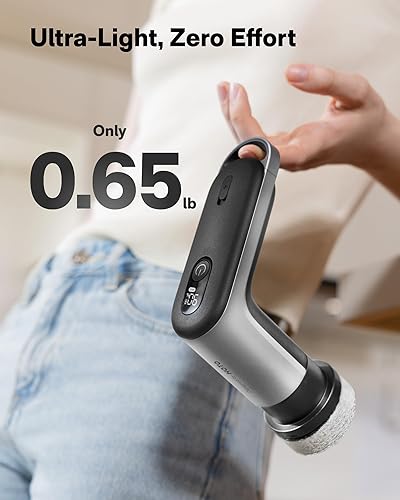 Miniatura 6 de HOTO Grip - Limpiador giratorio eléctrico inalámbrico, IPX7 impermeable, ligero de 0.65 libras con 6 cabezales de cepillo, potente limpiador de