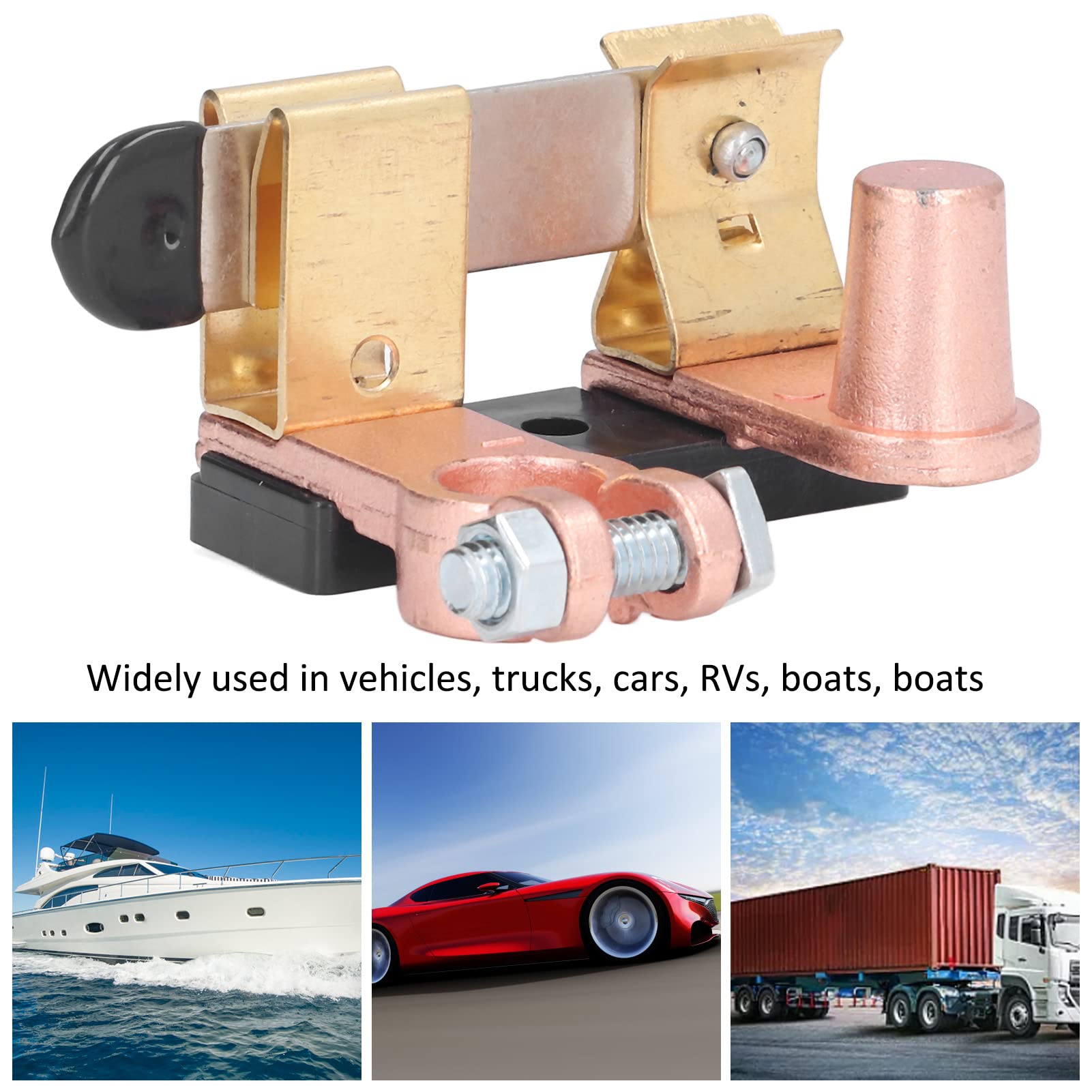 Top Post Knife Blade Master Switch, 12V 24V Battery Disconnect Switch, Solid Brass, Car Top Post Disconnect Power Cut Off Isolator, for Auto Car RV Marine Boat Truck Vehicle