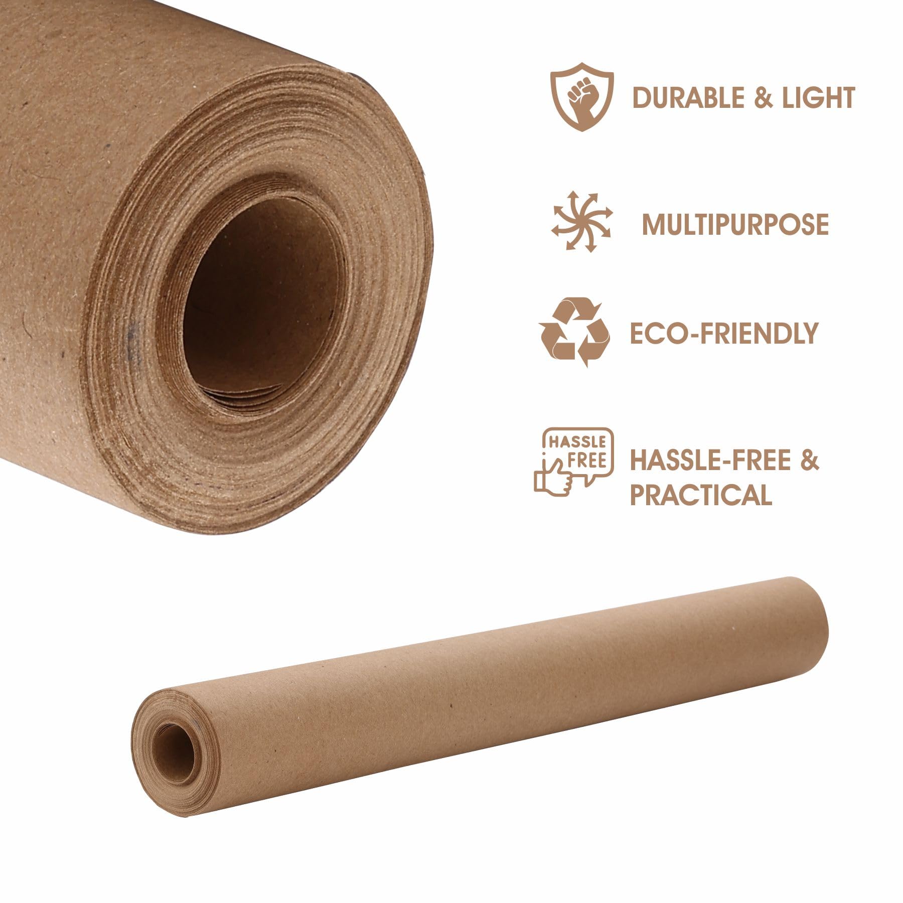 RelianceUK Rotolo di carta kraft marrone, 90 g/m² (750 mm x 50 m) | Carta da regalo riciclabile resistente per imballaggi, confezioni regalo, spedizioni, imballaggio, arte, artigianato e riempimento