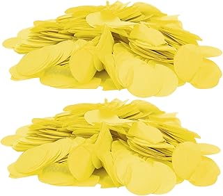 Rankomu Confeti redondo de papel para fiestas, 2,5 cm, color amarillo, decorativo, para fiesta de cumpleaños, festival, decoración de boda, paquete de 2 bolsas