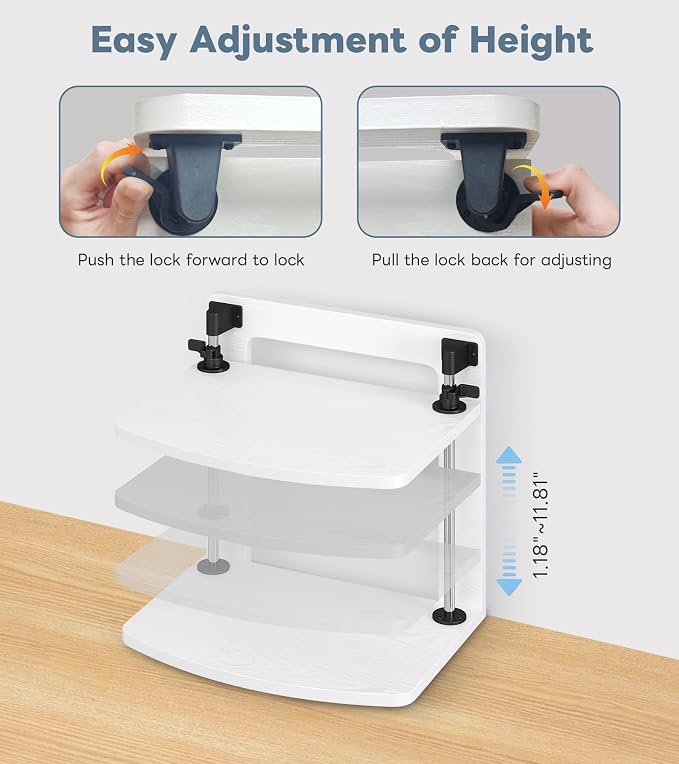Soporte para portátil y monitor de madera, ajustable, blanco miniatura 6