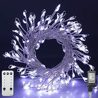 Fairy Lights Plug in with Remote, 8 Modes Timer 9.8 Feet 200 LEDs Twinkle Lights, Waterproof Firecracker Starry String Lights for Bedroom, Mini Led Cluster Firefly Lights for Christmas Decorations…