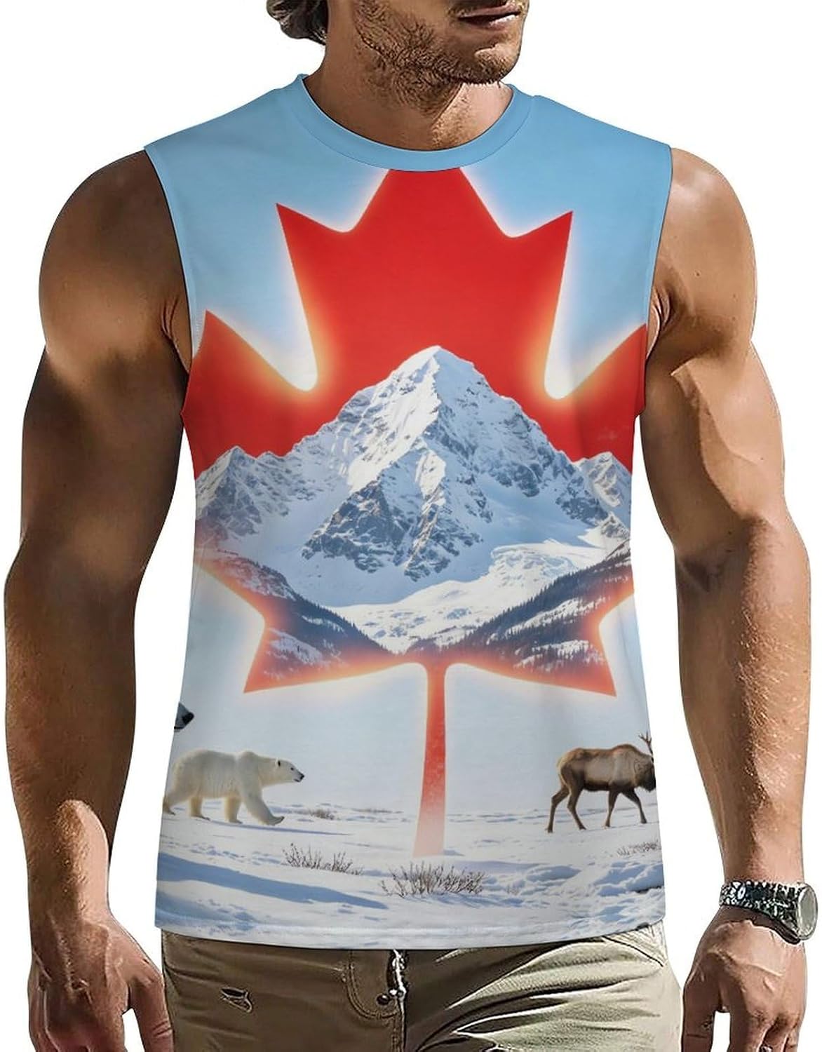 Canada Canadian Bears Moose Men's Sleeveless Shirt Small