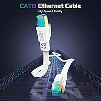 Vista 3 de AOPOCKAN TECH Cables Ethernet Cat8 (blanco, CAT8-15FT)