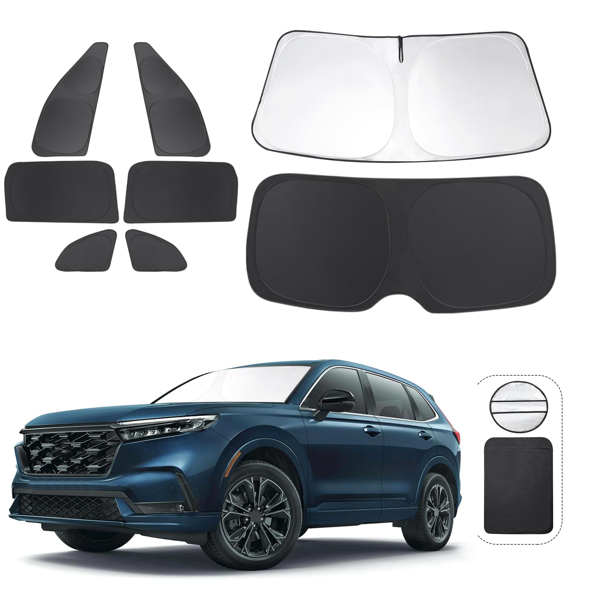 Custom Window Shades For Volvo XC60 2018-2024 - 8PC Sun Shade Set For UV & Privacy Protection - View #10