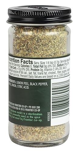 Miniatura 2 de Frontier Seasoning Blends, pimienta de limón sin sal, botella de 2.08 onzas