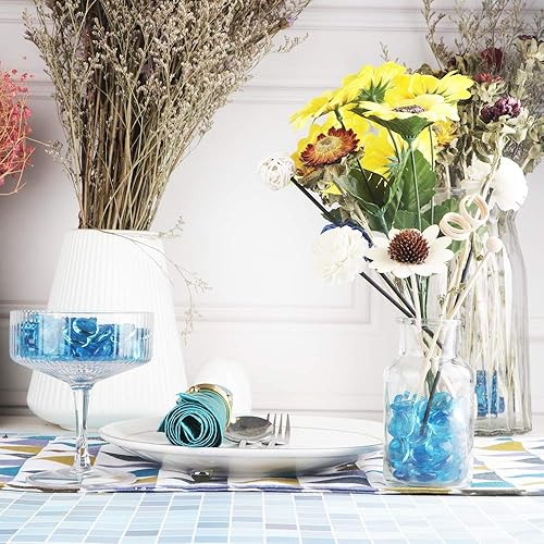 Miniatura 9 de YIYA Cuentas decorativas de mármol verde plano gemas de vidrio para decoración del hogar, relleno de florero, decoración de fondo de pecera