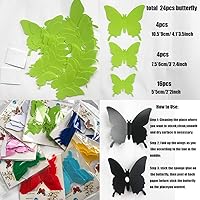 Vista 3 de Calcomanías de pared 3D de mariposa azul aire, 24 unidades, calcomanías de mural extraíbles, calcomanías de pared para decoración del hogar