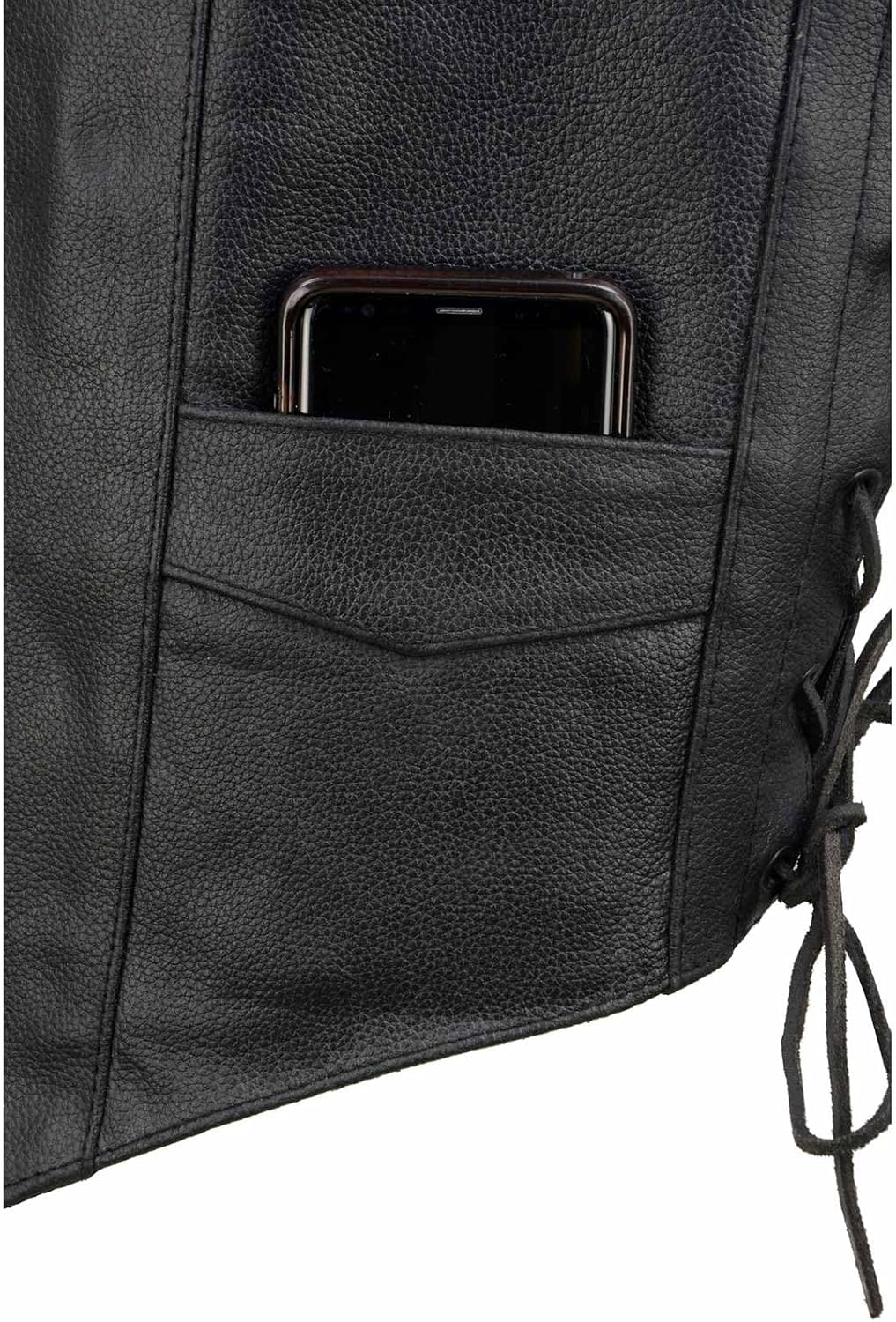 EVENT LEATHER ELM3900 Men's 100% Genuine Motorcycle Leather Vest | Biker Vests with Embossed Eagle | Live To Ride
