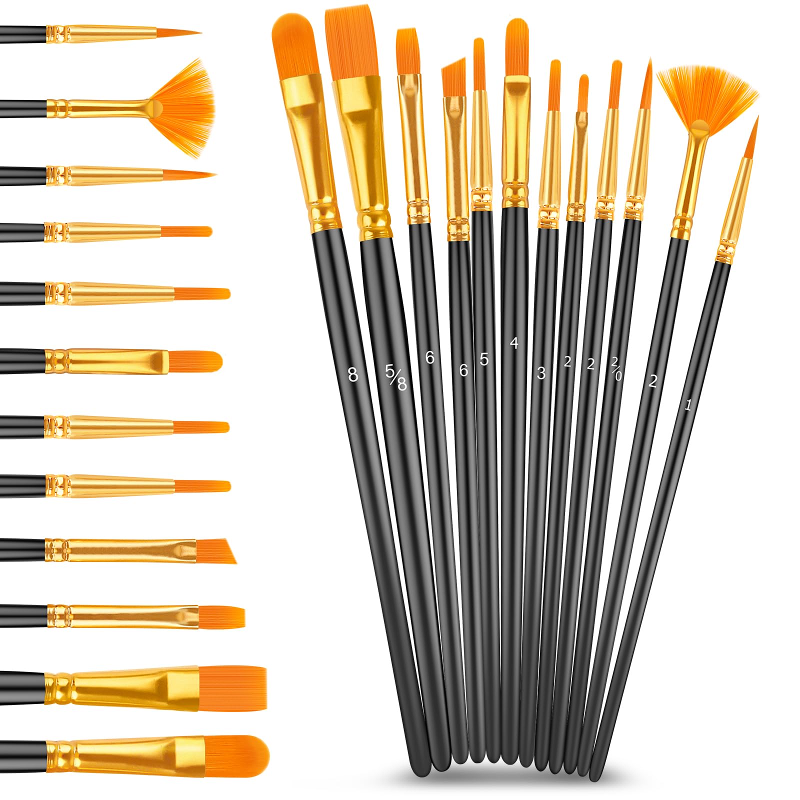 Caliart Acrylfarben-Set mit 12 Pinseln, 42 Farben (59 ml), Kunsthandwerk Farben, Geschenke für Künstler, Kinder, Anfänger und Maler, Halloween-Kürbis-Leinwand, Keramik, Steinmalerei-Set, Kunstbedarf