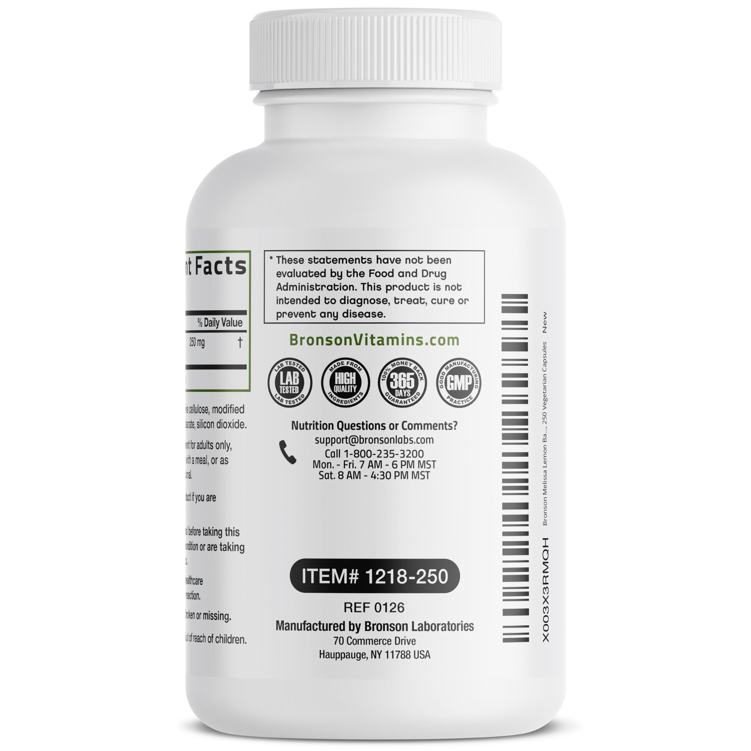 Amazon.com: Bronson Melissa Lemon Balm Extra Strength, Non-GMO