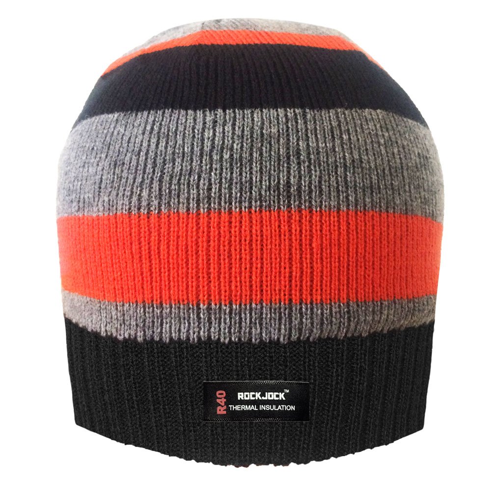 ROCKJOCK R40 Boys Knitted Striped Winter Beanie HAT with R40 Advanced Thermal Insulation