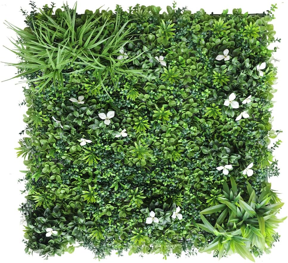 SunnyRoyal 1 Pcs 40"x40" Artificial Boxwood Panels Grass Wall Greenery Backdrop Decor Privacy Hedge Fence Screen for Outdoor Indoor Backyard Garden Decoration, 40"x40" 2 Mixed Leave
