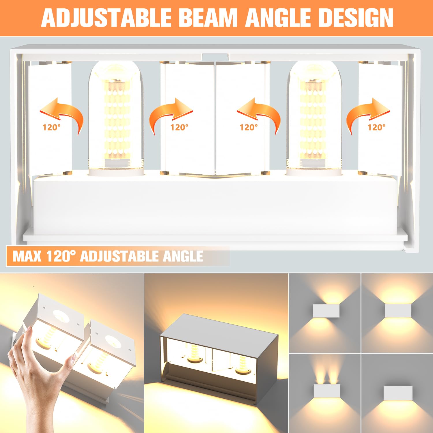 Wandlamp eikenhout/wit stekker verstelbaar G9 - Moebe | Koop online