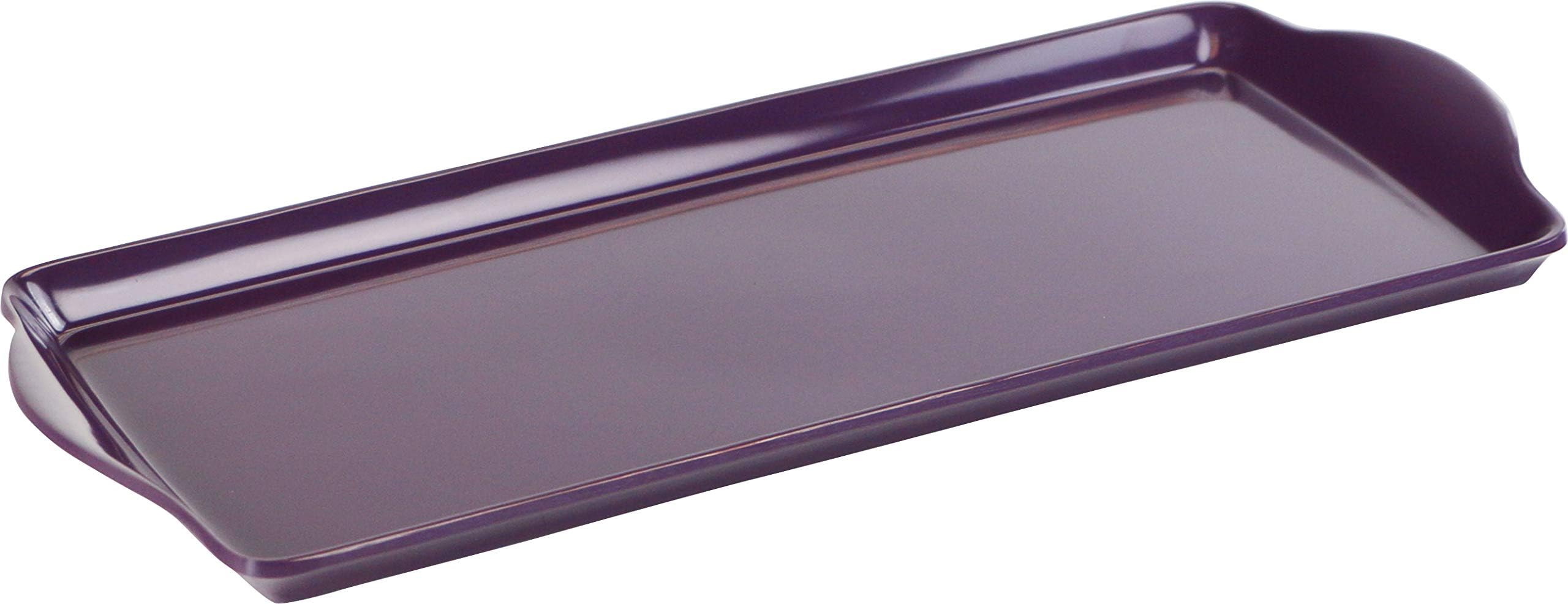 Reston Lloyd Melamine Plastic Tidbit Tray, BPA-Free, Food Safe, Multipurpose Platter Serving Tray, Bathroom/Table Organizer, Plum