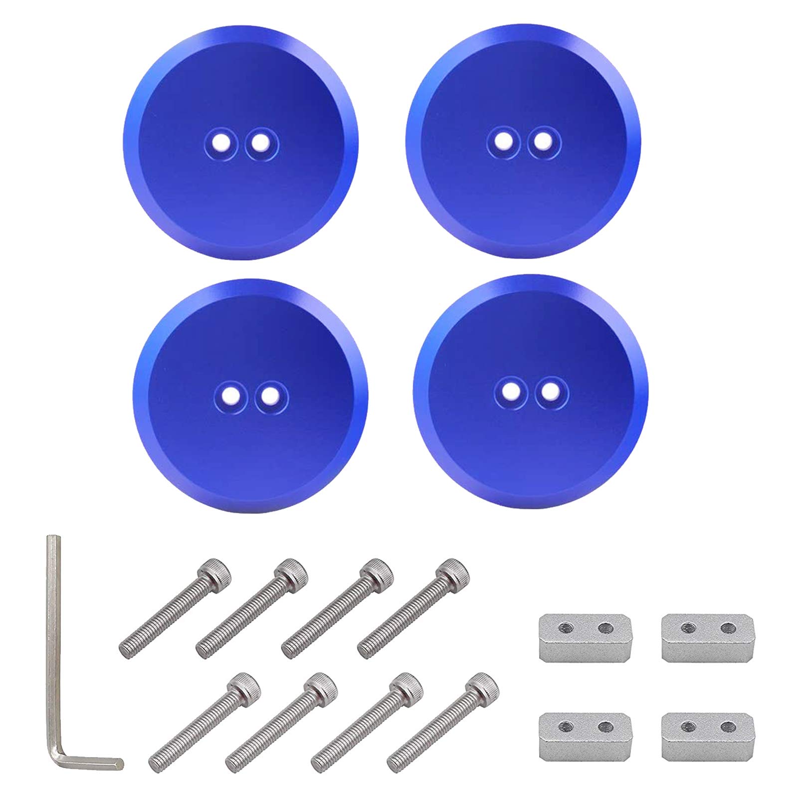 JUNHOMAluminum Floor Jack Pad Adapter Billet fit for C7/C6 Corvette Premium Bolt on Jack Points-4 Pack (Blue)