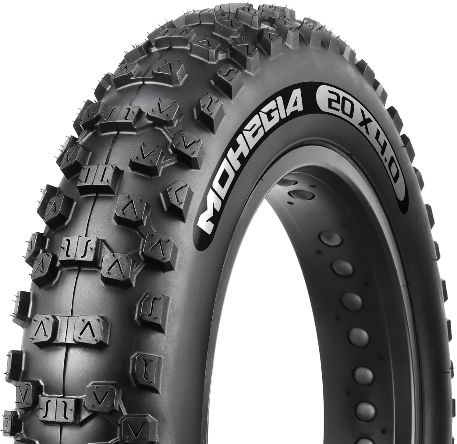 MOHEGIA Ebike Fat Tire: 20 x 4.0 Inch E-Bike Mountain Bicycle Tire Replacement,High-Performance Puncture-Resistant and All-Terrain Folding Electric MTB Tire with Offroad or Trail Riding