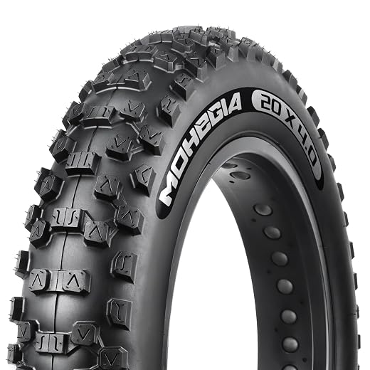 MOHEGIA Ebike Fat Tire: 20x4.0/26x4.0 Inch E-Bike Mountain Bicycle Tire Replacement,High-Performance and All-Terrain Folding Electric MTB Tire with Offroad or Trail Riding